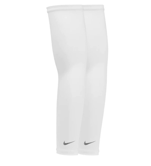 Nike Dri-Fit UV Solar Arm Sleeves - 1 Pair - Unisex - Adult (White, Adult L/XL)