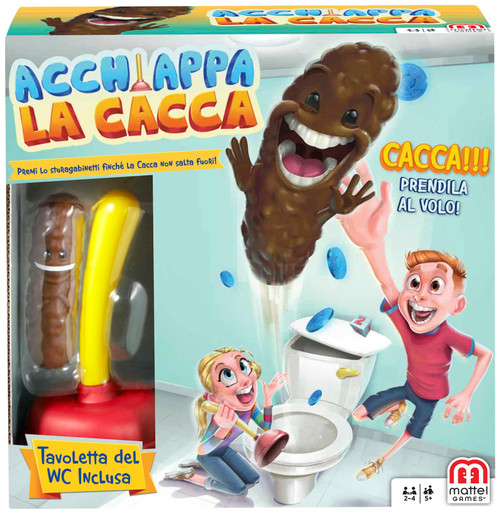 Mattel Games Flushin' Frenzy Kids Game, Family Game with Toilet & Plunger, Grab the Flying Poop for 2-4 Players