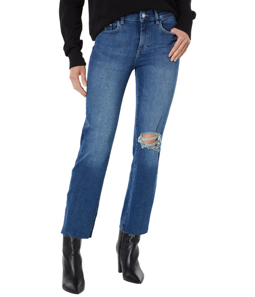 DL1961 Womens Mara Denim Raw Hem Straight Leg Jeans Blue 25