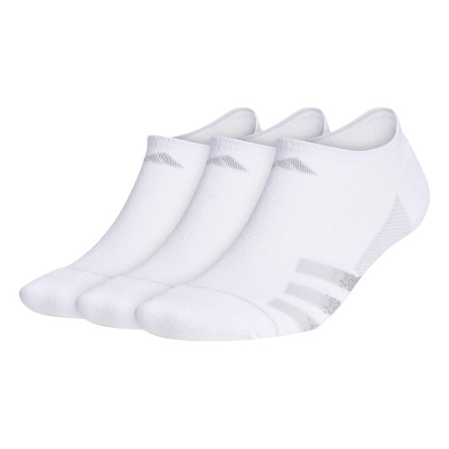 adidas Men's Superlite Stripe 3 No Show Socks (3-Pair), White/Clear Onix Grey/Clear Grey, X-Large