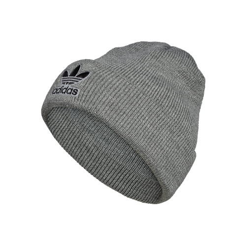 adidas Originals Trefoil Beanie, Heather Grey/Black 3, One Size adidas Originals Trefoil Beanie, Heather Grey/Black 3, One Size