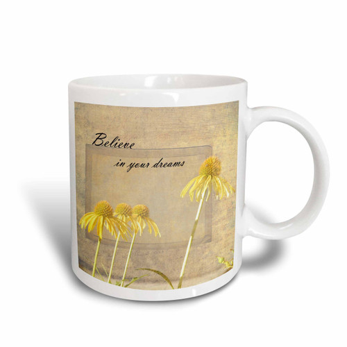3dRose mug_59027_1 "Inspired Believe in Your Dreams Yellow Echinacea Summer Flowers" Ceramic Mug, 11 oz, Multicolor 3dRose mug_59027_1 "Inspired Believe in Your Dreams Yellow Echinacea Summer Flowers" Ceramic Mug, 11 oz, Multicolor