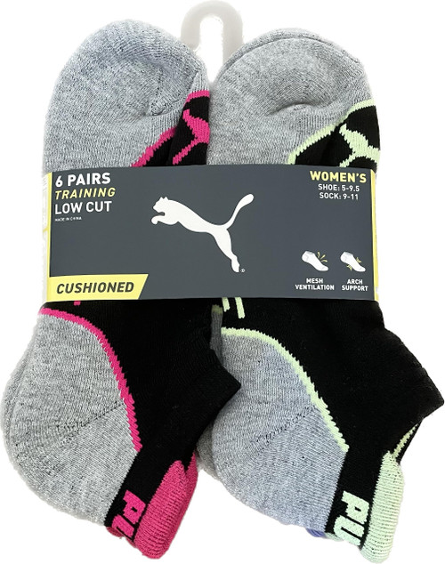 PUMA 6 PAIRS LOW CUT TRAINING WOMEN SOCKS SHOE 5-9.5 SOCK 9-11 PUMA 6 PAIRS LOW CUT TRAINING WOMEN SOCKS SHOE 5-9.5 SOCK 9-11