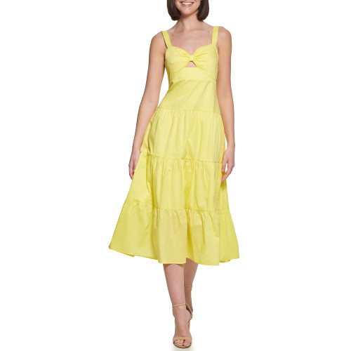 GUESS Women's Sleeveless Cotton Maxi Dress, Citron