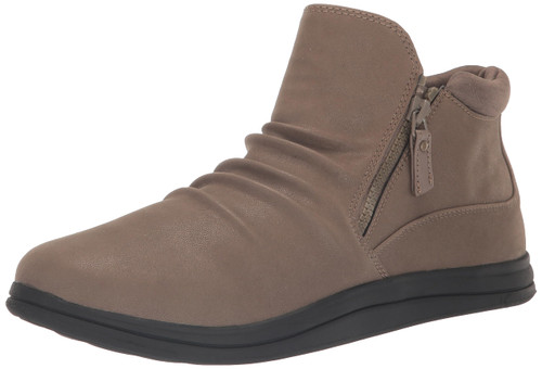 Clarks Women's Breeze Range Ankle Boot, Dark Taupe Synthetic, 9 Wide