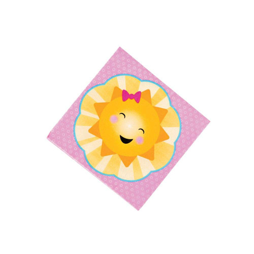 Fun Express - You Are My Sunshine Lunch Napkin (16pc) for Birthday - Party Supplies - Print Tableware - Print Napkins - Birthday - 16 Pieces