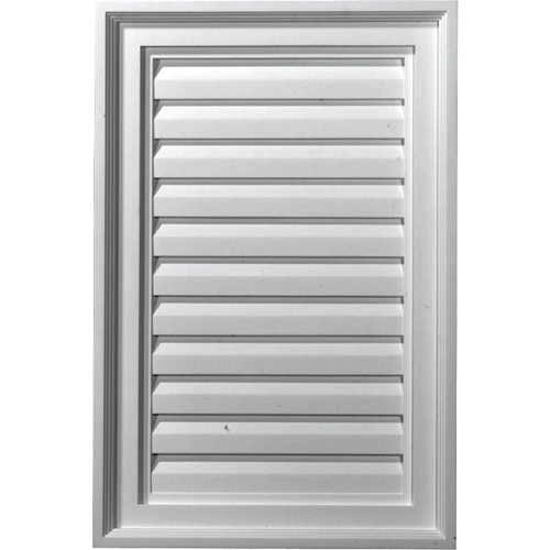 Ekena Millwork 16"W x 19"H Rectangle Urethane Gable Vent Louver, Non-Functional