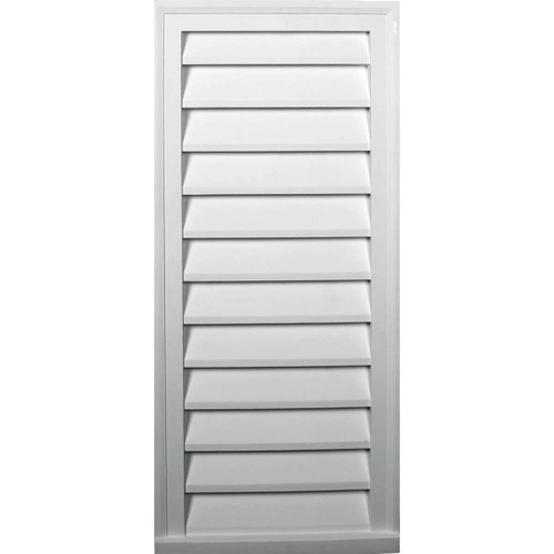 Ekena Millwork 16"W x 34"H Rectangle Urethane Gable Vent Louver, Non-Functional