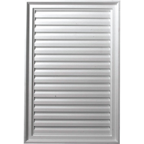 Ekena Millwork 24"W x 26"H Rectangle Urethane Gable Vent Louver, Non-Functional