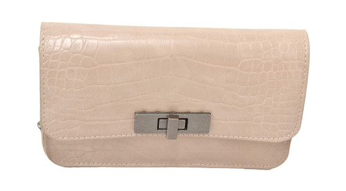 Steve Madden Women's Croc-Embossed Chain Belt Bag (Pink)