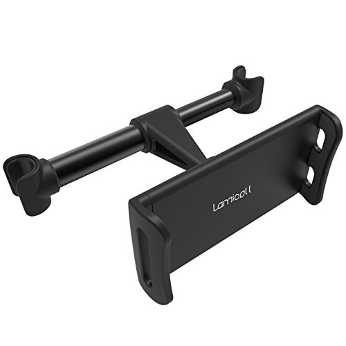 Car Headrest Mount, Lamicall Tablet Headrest Holder: Stand Cradle Compatible with Devices such as iPad Pro Air Mini, Samsung Galaxy Tabs, Fire 7 8 HD, Other 4.7 -10.5" Cellphones and Tablets  - Black