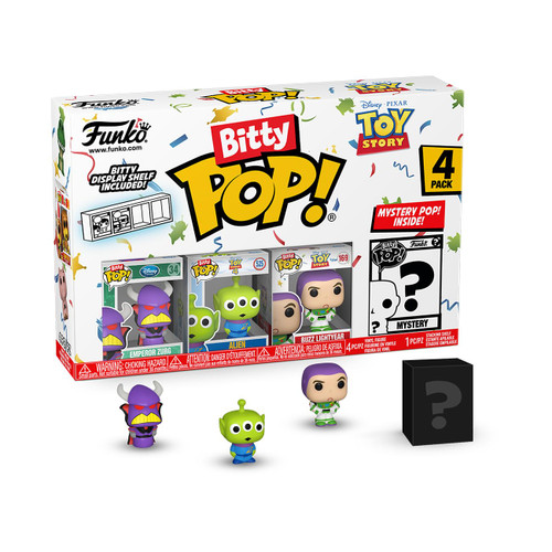 Funko Bitty Pop!: Toy Story Mini Collectible Toys - Zurg, Alien, Buzz Lightyear & Mystery Chase Figure (Styles May Vary) 4-Pack