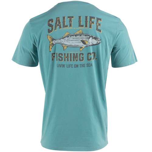 Salt Life Life on The Sea Short Sleeve Salt Washed Pocket Tee T Shirt, Sea Green, Large US
