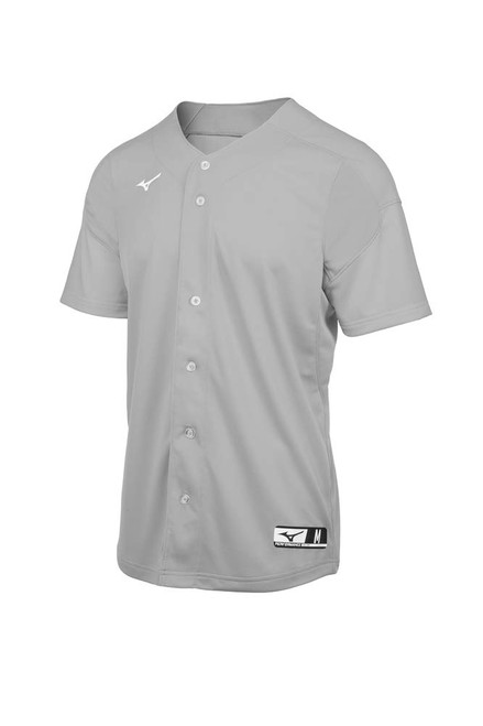Mizuno Youth Aerolite Full Button Baseball Jersey, Grey, X-Large