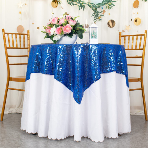 50''x50'' Square Royal Blue Sequin Tablecloth Sequin Table Overlays Small Table Cover Glitter Table Cloth for Birthday Party Glam Wedding Decor 50''x50'' Square Royal Blue Sequin Tablecloth Sequin Table Overlays Small Table Cover Glitter Table Cloth for Birthday Party Glam Wedding Decor