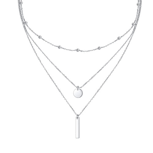 DAOCHONG S925 Sterling Silver Multilayer Layered Triple Long Chain Pendant Necklace for Women Jewelry Y-Necklace DAOCHONG S925 Sterling Silver Multilayer Layered Triple Long Chain Pendant Necklace for Women Jewelry Y-Necklace