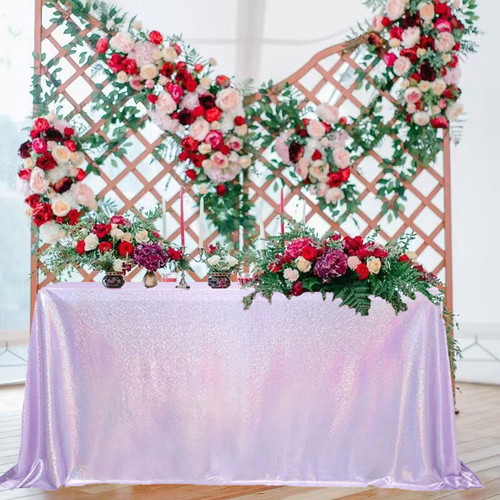 FUHSY Sequin Lavender Tablecloth Rectangular 90X132 inches Glitter Wedding Table Cloths Lilac Sequin Table Overlay for Buffet Events Sparkle Light Purple Sequined Drape Tablecloth for Birthday Decor FUHSY Sequin Lavender Tablecloth Rectangular 90X132 inches Glitter Wedding Table Cloths Lilac Sequin Table Overlay for Buffet Events Sparkle Light Purple Sequined Drape Tablecloth for Birthday Decor