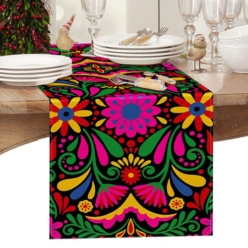 Mexican Serape Table Runner Colorful Fiesta Mexican Tablecloth Runner Mexican Flower Table Runner for Party 13x72 Inches Floral Table Runners Dining Table Cover for Day of the Dead Cinco de Mayo Decor Mexican Serape Table Runner Colorful Fiesta Mexican Tablecloth Runner Mexican Flower Table Runner for Party 13x72 Inches Floral Table Runners Dining Table Cover for Day of the Dead Cinco de Mayo Decor