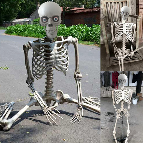 Halloween Animated Hanging Skeleton Ghost Skeleton Halloween Decor, Life Size Skeletons for Halloween, Horror Halloween Hanging Ghost, for Halloween Outdoor Party Haunted House
