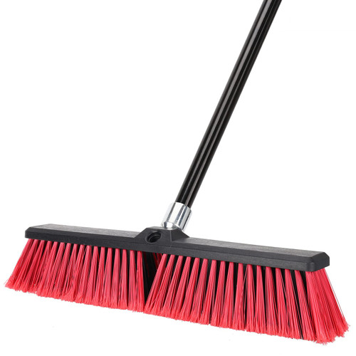 18 inches Push Broom Outdoor Garden Broom with 63" Long Handle for Deck Driveway Garage Yard Patio Concrete Floor Cleaning(Red) 18 inches Push Broom Outdoor Garden Broom with 63" Long Handle for Deck Driveway Garage Yard Patio Concrete Floor Cleaning(Red)