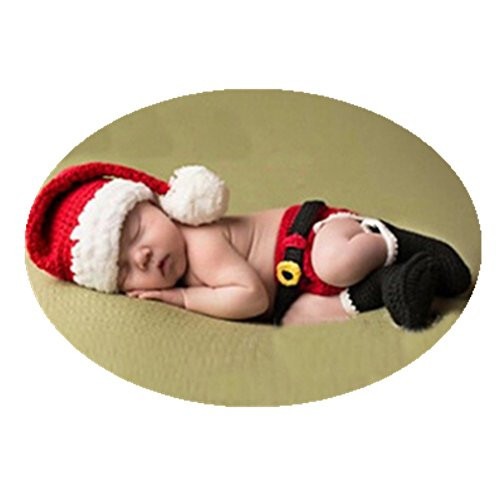 Coberllus Newborn Baby Photo Props Christmas Boy Girl Photo Shoot Outfits Crochet Knit Hat Shorts Boots Photography Props