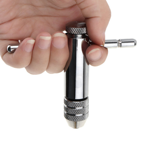 OriGlam Adjustable T-Handle Ratchet Tap Wrench, Reversible Ratchet Tap Wrench, Ratchet Tap Holder Wrench Screw Thread T-shaped Tap