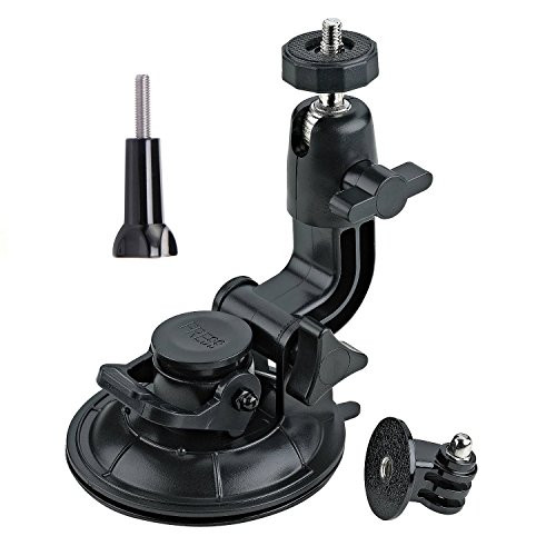 ASOCEA 360 Degrees Rotation Suction Cup Mount+Tripod Adapter+Universal Screw Compatible with Gopro Hero6/5/4/AKASO EK7000 YI 4k Gitup Git2 APEMAN ODRVM Action Camera Car Windshield Mount