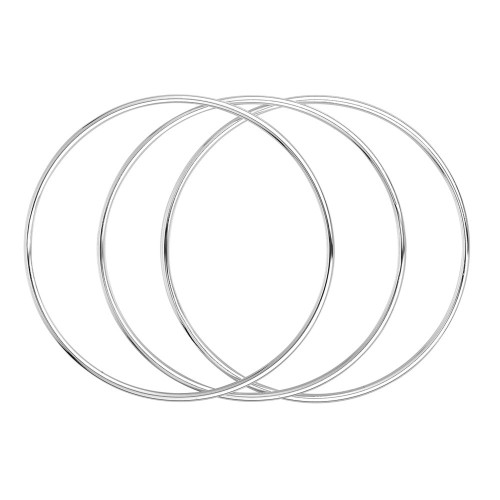 Merdia Three 925 Sterling Silver Bangle Bracelets Set for Women and girls 7cm
