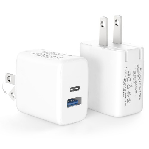 USB C Wall Charger for iPhone 15,?2Pack?20W Fast Charger with Foldable Plug Dual Port Power Adapter Type C Brick Fast Charging Block for iPhone 15 Pro/15 Pro Max/Plus/14/13/12/11,XS/XR/SE,iPad,Samsung