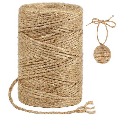 Tenn Well Jute Twine, 328 Feet 3mm Natural Thick Garden Twine String for Plant Supporting, Bundling, Crafting, Wrapping, Macrame Projects