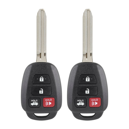 Key Fob Remote Replacement Fits for 2014-2016 Toyota Camry / 2013-2015 Rav4 / 2014-2016 Corolla (HYQ12BDM, HYQ12BEL) with H Chip (Pack of 2)