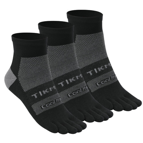YABAIKE Toe Socks for Men Women Cushion Coolmax Running Socks 3 Pairs Athletic Five Finger Socks (Size Medium)