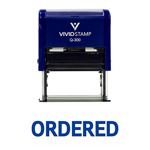 ORDERED Self Inking Rubber Stamp (Blue Ink) - Large