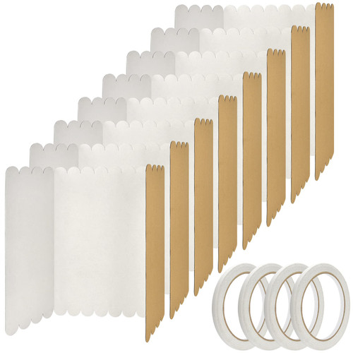 8 Pack Tri Fold Poster Board White Fold Display Presentation Board Portable Project Paperboard with 4 Rolls of Double sided Adhesive Tape for School Class Meeting Photo Exhibition (16 x 24 Inches)