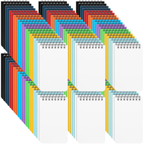 120 Pcs Top Bound Memo Books Bulk Memo Notebooks 25 Sheets/pad Mini Memo Note Pads Small Wirebound Spiral Notepads Paper Pocket Notebook Blank for Home Office Accessory (Classic Color, 3 x 5 Inch)