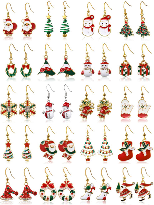 20 Pairs Christmas Earrings for Womens Girls Holiday Earrings Christmas Drop Dangle Earrings Set Xmas Holiday Tree Elk Snowman Santa Hook Earrings Cute Christmas Party Jewelry Gifts (Classic Style) 20 Pairs Christmas Earrings for Womens Girls Holiday Earrings Christmas Drop Dangle Earrings Set Xmas Holiday Tree Elk Snowman Santa Hook Earrings Cute Christmas Party Jewelry Gifts (Classic Style)
