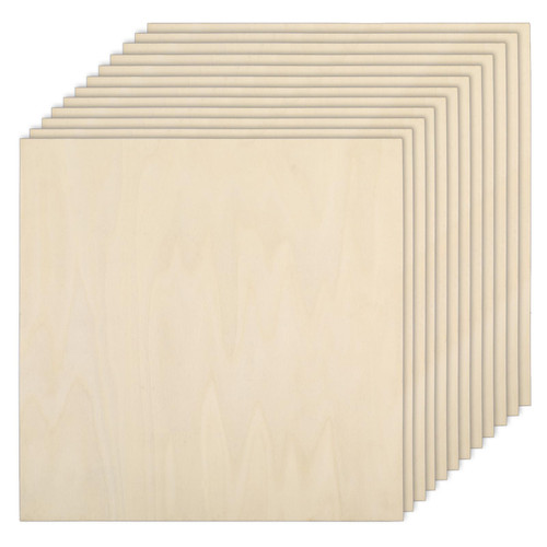 16 Pack Basswood Plywood Sheets 12 x 12 x 1/5 Inch-5 mm Thick Basswood Plywood Board Wood Squares Sheets Natural Unfinished Wood for Crafts, Painting, Model Making, Wood Burning and Laser Projects 16 Pack Basswood Plywood Sheets 12 x 12 x 1/5 Inch-5 mm Thick Basswood Plywood Board Wood Squares Sheets Natural Unfinished Wood for Crafts, Painting, Model Making, Wood Burning and Laser Projects