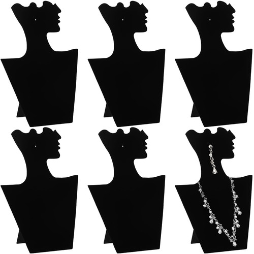 6 Pack Velvet Jewelry Bust Necklace Display Stands for Selling Mannequin Earring Display Holder Chain Organizer Necklace Display Stands for Shows Custom Design Jewelry Bust Displays (Black) 6 Pack Velvet Jewelry Bust Necklace Display Stands for Selling Mannequin Earring Display Holder Chain Organizer Necklace Display Stands for Shows Custom Design Jewelry Bust Displays (Black)