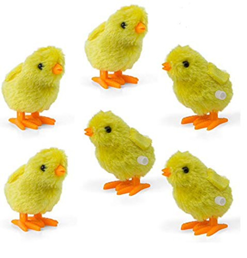 Wind-Up Novelty Jumping Chicken Party Favor Gag Toy Easter Egg Baby Bird Yellow Chick Decoration Pack Of 6 Wind-Up Novelty Jumping Chicken Party Favor Gag Toy Easter Egg Baby Bird Yellow Chick Decoration Pack Of 6