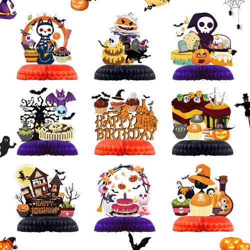 9 Pieces Halloween Birthday Honeycomb Centerpieces Decorations Halloween Birthday Party Table Decorations Cute Zombie Ghost Pumpkin Skull Ghost Cat Witch Bat Decorations for Halloween Party Favors Supplies 9 Pieces Halloween Birthday Honeycomb Centerpieces Decorations Halloween Birthday Party Table Decorations Cute Zombie Ghost Pumpkin Skull Ghost Cat Witch Bat Decorations for Halloween Party Favors Supplies