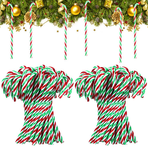 Christmas Plastic Candy Cane Ornament Twisted Crutch Christmas Tree Hanging Decorations Candy Cane Decorations for Xmas Crafts Indoor Outdoor Decor (Red White and Green, 150) Christmas Plastic Candy Cane Ornament Twisted Crutch Christmas Tree Hanging Decorations Candy Cane Decorations for Xmas Crafts Indoor Outdoor Decor (Red White and Green, 150)