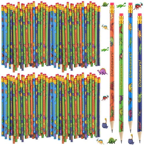 Chinco Dinosaur Pencils Assorted Dino Pencils Multicolor Pencils Dinosaurs Themed Party Favor for Classroom Rewards Dinosaurs Themed Boy Birthday Party (48 Pcs)