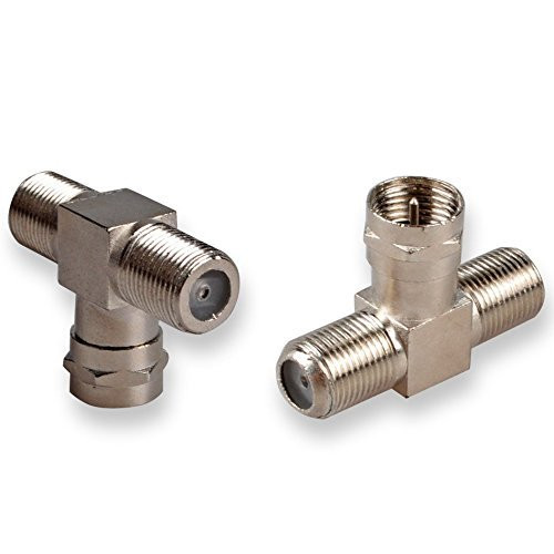 VONOTO 10 Pack 3-way F-Type Coax Cable Splitter Combiner Male to 2 Female for Video VCR Antenna TV Cable Satellite