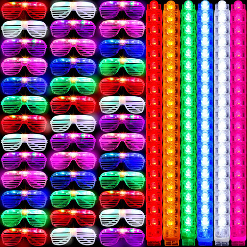 360 Pieces Led Light up Glasses and Finger Lights Glow in the Dark Party Favors Shutter Shades Flashing Glasses Led Light up Toys for Adult Kids Birthday Neon Party Supplies 360 Pieces Led Light up Glasses and Finger Lights Glow in the Dark Party Favors Shutter Shades Flashing Glasses Led Light up Toys for Adult Kids Birthday Neon Party Supplies