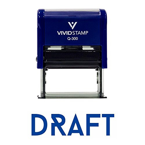 DRAFT Office Self-Inking Office Rubber Stamp (Blue) - L