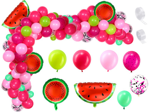 114 Pieces Watermelon Party Balloon Garland Arch Kit Watermelon Foil Balloons Watermelon Seed Red Polka Dot Balloons for Watermelon Birthday Party Decoration (Rose Pink) 114 Pieces Watermelon Party Balloon Garland Arch Kit Watermelon Foil Balloons Watermelon Seed Red Polka Dot Balloons for Watermelon Birthday Party Decoration (Rose Pink)