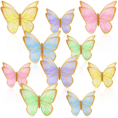 15 Pieces Golden Butterfly Table Centerpiece Butterfly Birthday Party Decorations Butterfly Table Toppers Centerpieces Butterfly Theme Party Decor for Birthday Baby Shower Party Supplies