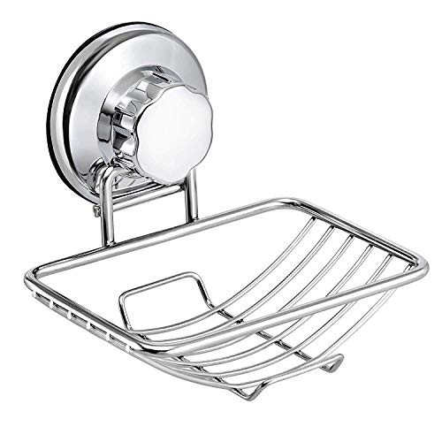 iPEGTOP Suction Soap Dish, Powerful Vacuum Suction Cup Soap Bars Sponges Holder, for Bathroom Kitchen Shower - Stainless Steel iPEGTOP Suction Soap Dish, Powerful Vacuum Suction Cup Soap Bars Sponges Holder, for Bathroom Kitchen Shower - Stainless Steel