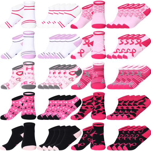 Panitay 40 Pairs Breast Cancer Awareness Socks Bulk Soft Pink Ribbon Sport Ankle Sock Novelty Breast Cancer Awareness Accessories for Women Girls Youth(Ankle Socks) Panitay 40 Pairs Breast Cancer Awareness Socks Bulk Soft Pink Ribbon Sport Ankle Sock Novelty Breast Cancer Awareness Accessories for Women Girls Youth(Ankle Socks)