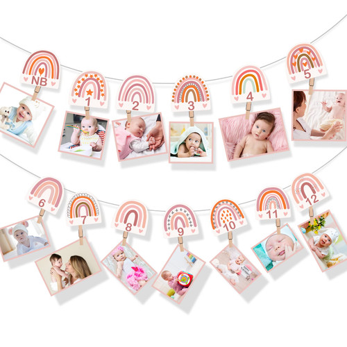 13 Pcs Boho Rainbow First Birthday Photo Supplies Bohemian Rainbow Baby Monthly Milestone Photo Banner Pink Garland from Newborn to 12 Months for Boho Birthday Party Supplies Photo Booth Props Decor 13 Pcs Boho Rainbow First Birthday Photo Supplies Bohemian Rainbow Baby Monthly Milestone Photo Banner Pink Garland from Newborn to 12 Months for Boho Birthday Party Supplies Photo Booth Props Decor